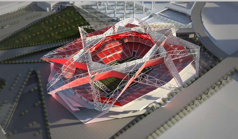 Illustration for article titled The Prospective Designs For The Atlanta Falcons' New Stadium Are Crazy